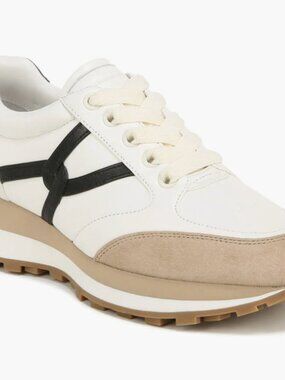 Veronica Beard Valentina Leather Sneakers Coconut bk Black 9